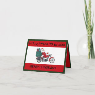 Cartão de Natal do Papai Noel de Moto