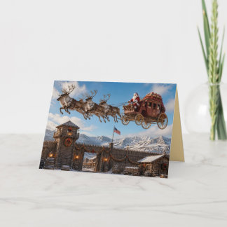 Cartão de Natal do Papai Noel do Velho Oeste Diver