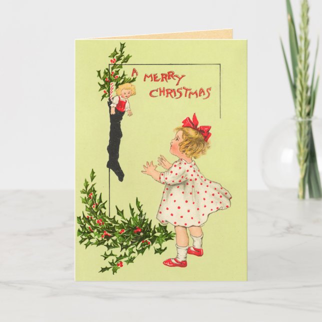 Cartão de Natal do papai noel do Victorian (Frente)