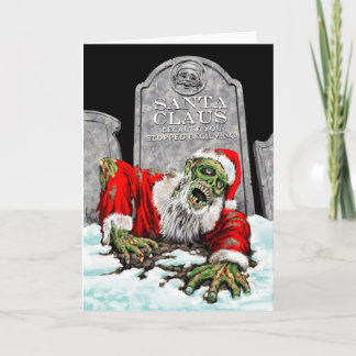 Cartão de Natal do papai noel do zombi