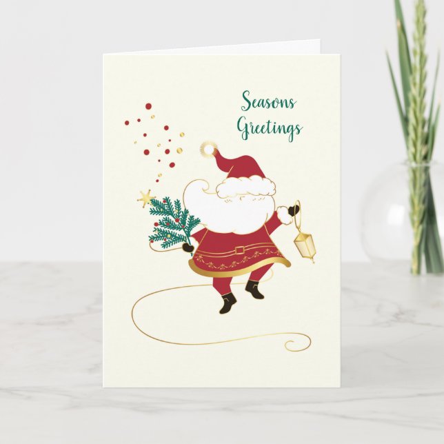 Cartão de Natal do Papai Noel – Mensagem de Fim de (Frente)