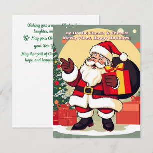 Cartão de Natal do Papai Noel Vibrações Alegres –