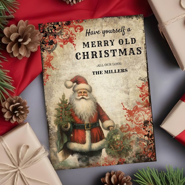 Cartão de Natal do Papai Noel Vintage (Vintage Santa Claus Christmas Card)