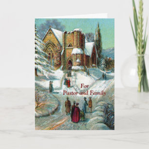 Cartão de Natal do Pastor e da Igreja Familiar