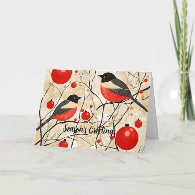 Cartão de Natal do Peito Vermelho (Frente)