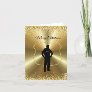 Cartão de Natal do Policial Golden