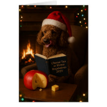 Cartão de Natal do Poodle 'Imposto sobre Queijo'