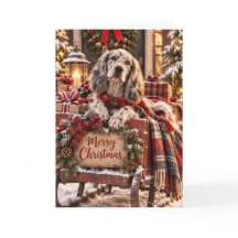 Cartão de Natal do Setter Inglês