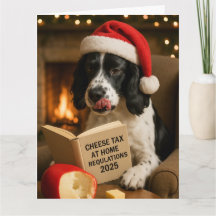 Cartão de Natal do Springer spaniel  'Imposto sobr
