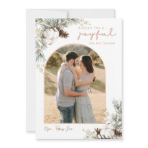 Cartão de Natal do Spruce & Pine Cones com Arch Ph