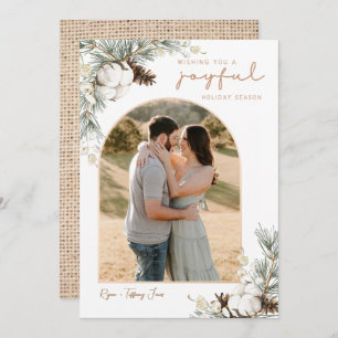 Cartão de Natal do Spruce & Pine Cones com Arch Ph