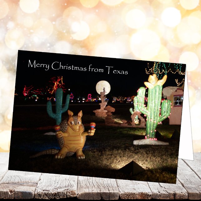 Cartão de Natal do Texas - Armadillo e Cactus (Criador carregado)