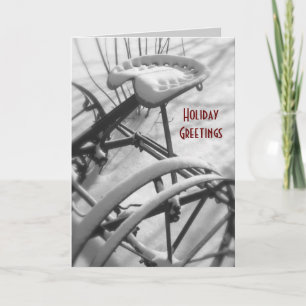 Cartão de Natal do trator: Antigo assento do trato