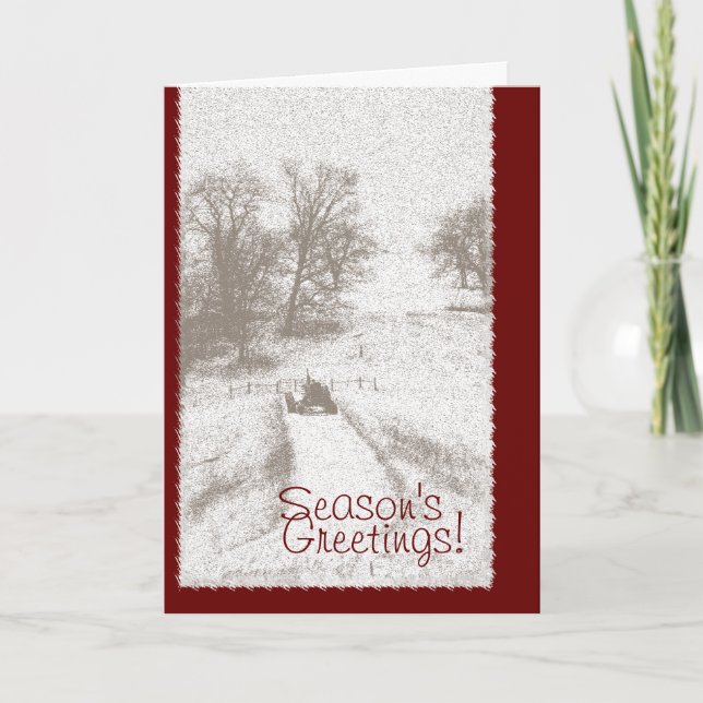 Cartão de Natal do Trator de fazenda (Frente)