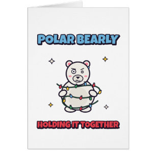 Cartão de Natal do Urso Polar Mal se Controlando