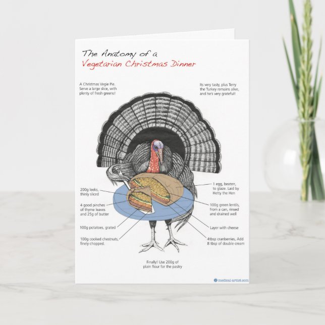 Cartão de Natal do vegetariano (Frente)