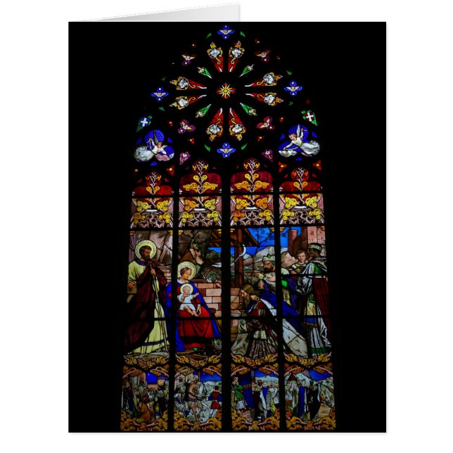 Cartão de Natal do vitral (Frente)