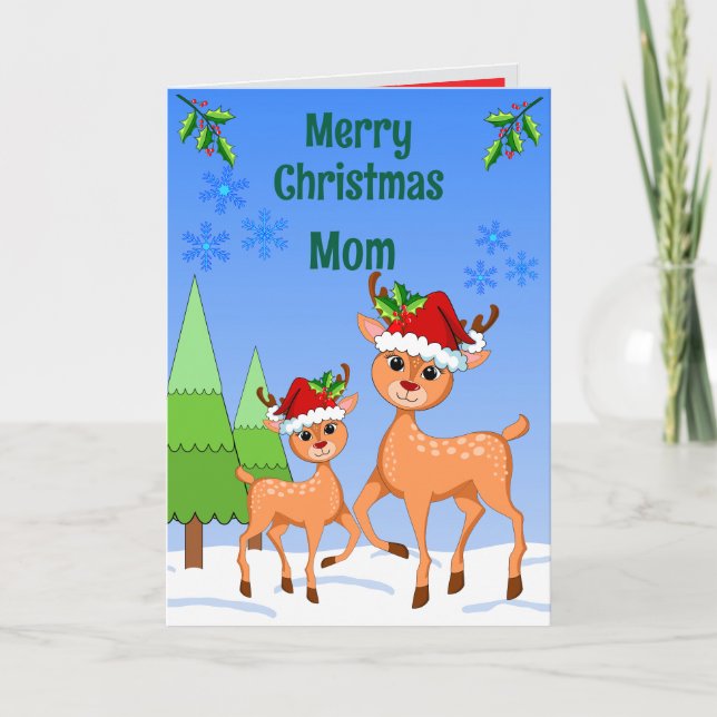 Cartão de Natal Dobrado BambiDeer (Frente)
