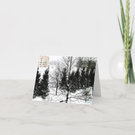 Cartão de Natal Dobrado Cena de Inverno