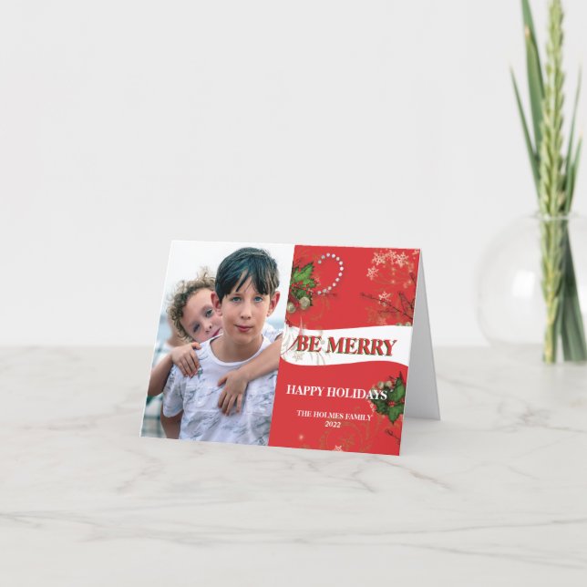 Cartão de Natal Dobrado de Boas Festas (Frente)