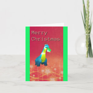 Cartão de Natal Dobrado de Dinossauro
