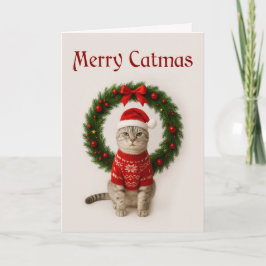 Cartão de Natal Dobrado do Gato Grumpy