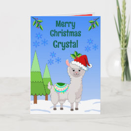 Cartão de Natal Dobrado do Llama