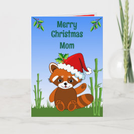 Cartão de Natal Dobrado do Panda Vermelho