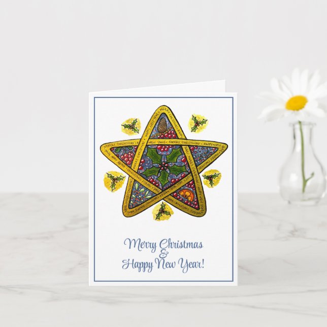 Cartão de Natal dobrado impresso a partir de arte  (Planta pequena)