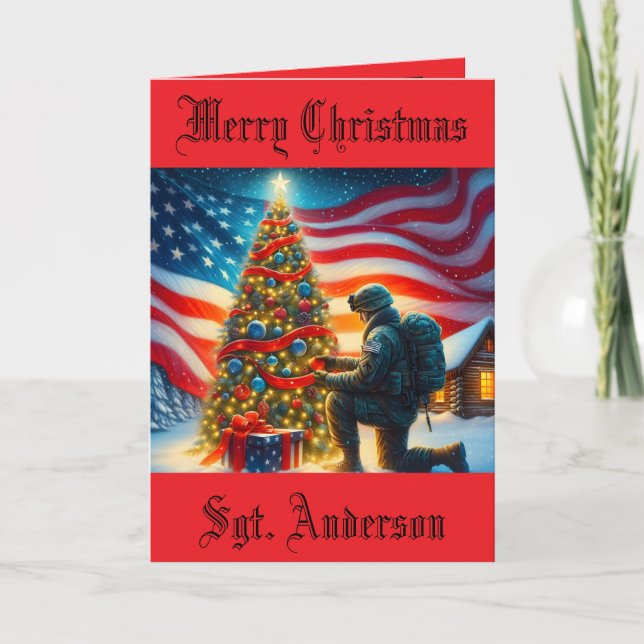 Cartão de Natal Dobrado Militar (Frente)