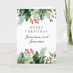 Cartão de Natal dobrado para Avó e Avô