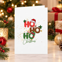 Cartão de Natal Dobrado Personalizado com Foto Ho