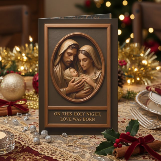 Cartão de Natal Dobrável Cena de Natividade (Criador carregado)