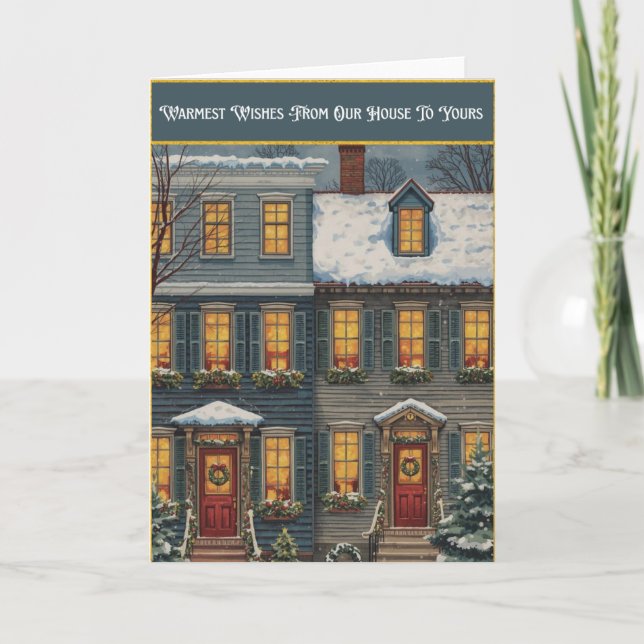 Cartão de Natal Dobrável de Nossa Casa para a Sua (Frente)