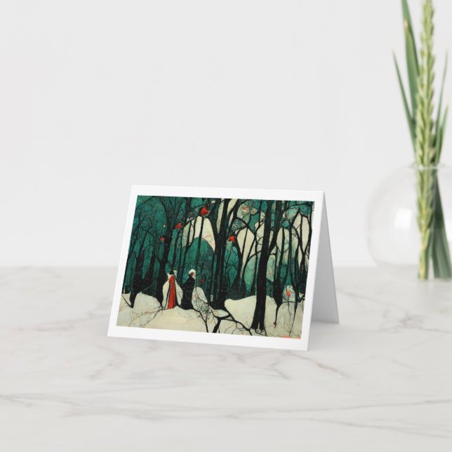 Cartão de Natal Dobrável Paisagem de Inverno 01 (Frente)