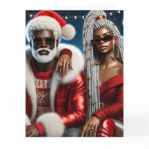 Cartão de Natal Dobrável Sr e Sra Papai Noel