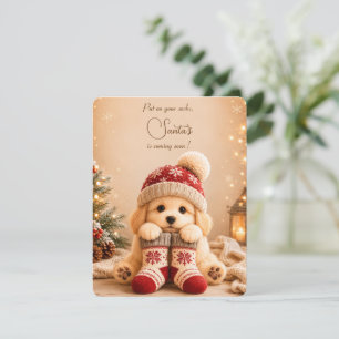 Cartão de Natal Doce e Aconchegante de Cachorrinho