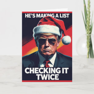 Cartão de Natal Donald Trump Design de Lista de