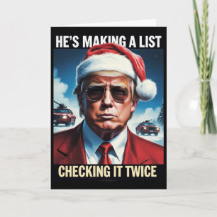 Cartão de Natal Donald Trump Feriado da Lista de