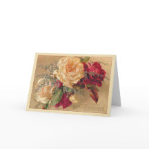 Cartão de Natal dos rosas do Victorian