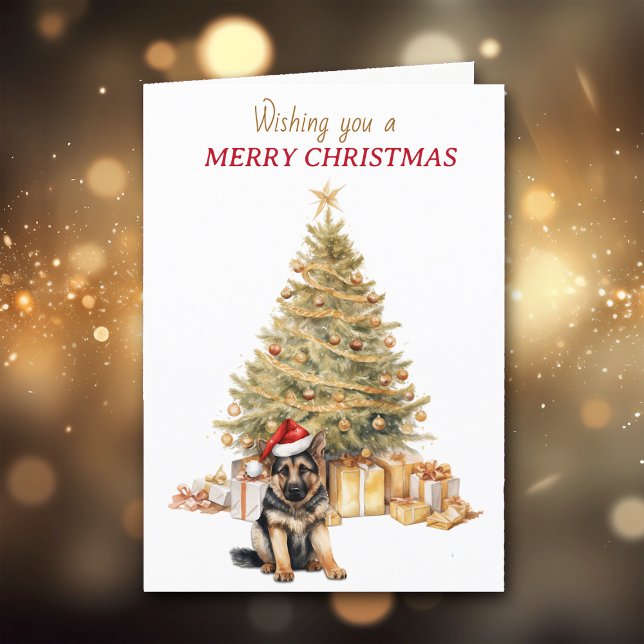 Cartão de Natal Dourado para German shepherd de ár (Criador carregado)