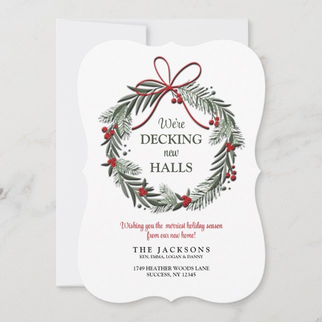 Cartão de Natal e Mudança Decking New Halls (Frente)