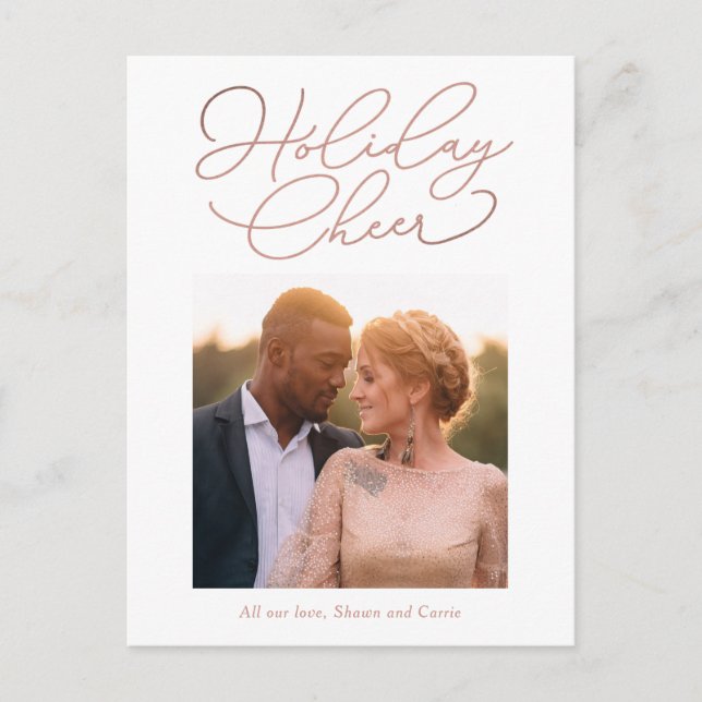 Cartão de Natal EDITÁVEL COR Mensagem Simples (Frente)