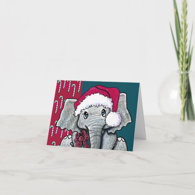 Cartão de Natal Elefante (Frente)
