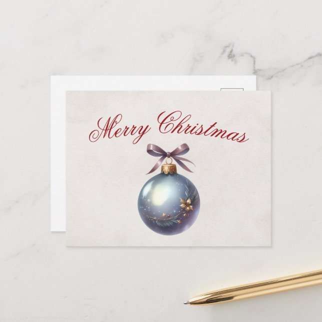 Cartão de Natal Elegante (Frente/Verso In Situ)