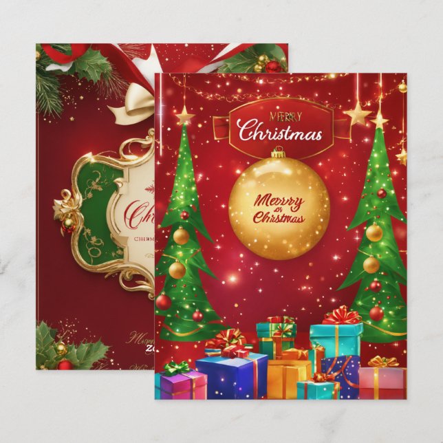 Cartão de Natal Elegante (Frente/Verso)