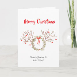 cartão de Natal elegante aquarela dobrado