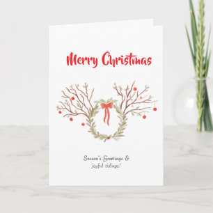 cartão de Natal elegante aquarela dobrado