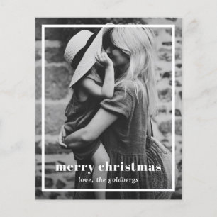 Cartão de Natal Elegante com Borda Foto Moderno e
