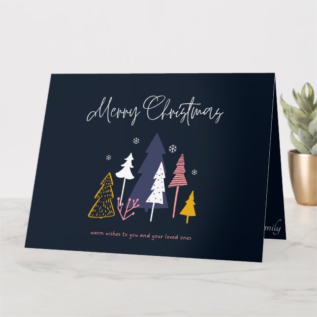 Cartão de Natal elegante com Mensagem (Planta pequena)